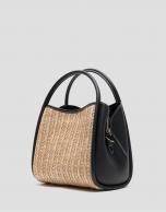 Bolso de mano Louise Satchel beige y negro