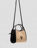 Bolso de mano Louise Satchel beige y negro