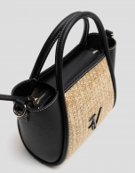 Bolso Shopper Mini Louise beige y negro