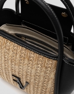 Bolso Shopper Mini Louise beige y negro