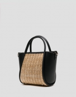 Bolso Shopper Mini Louise beige y negro