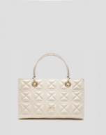 Beige Linda Baguette quilted leather bag