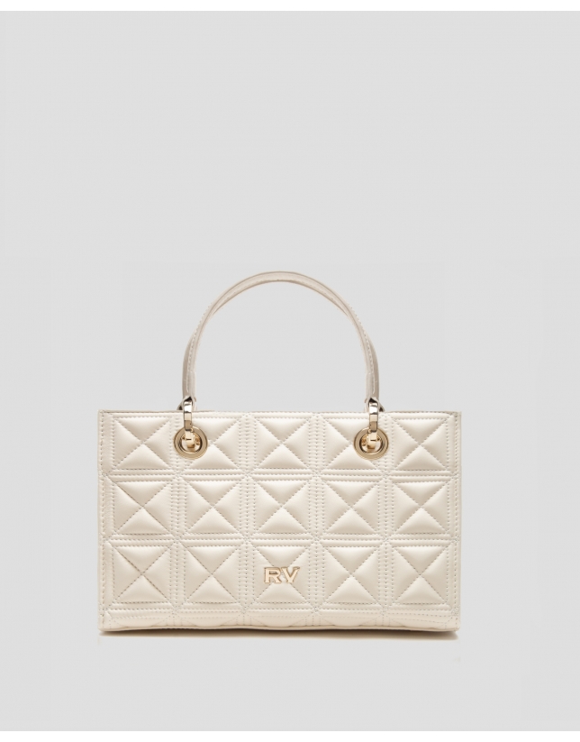 Beige Linda Baguette quilted leather bag