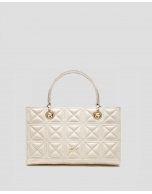 Beige Linda Baguette quilted leather bag