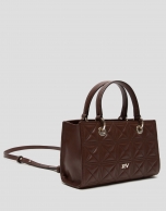 Chocolate brown Linda Baguette quilted leather bag