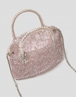 Bolso de mano trenzado rosa claro Devyn Flat