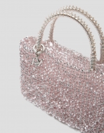 Bolso de mano trenzado rosa claro Devyn Flat