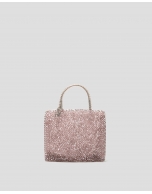 Bolso de mano trenzado rosa claro Devyn Flat