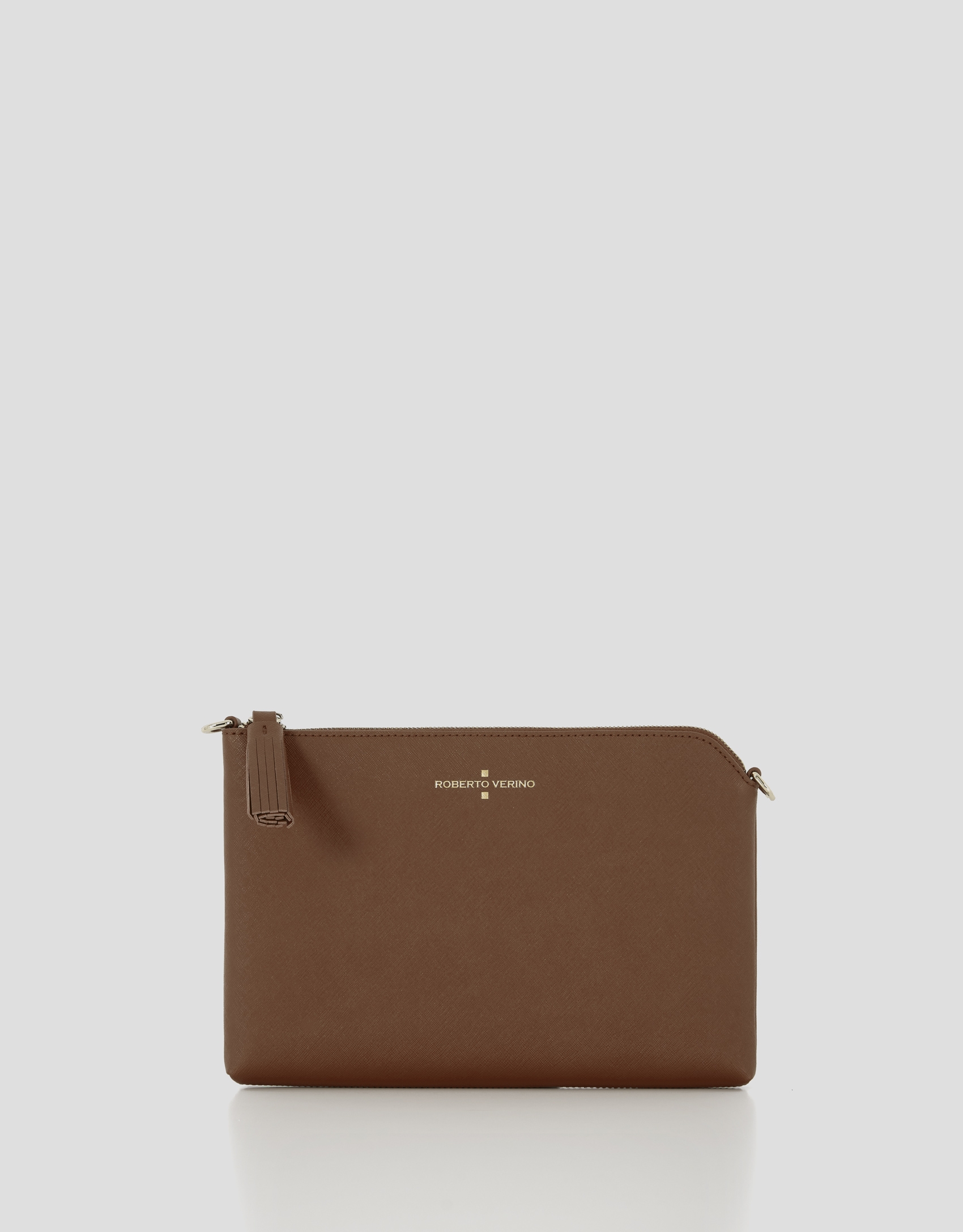 Light brown Lisa Saffiano clutch bag