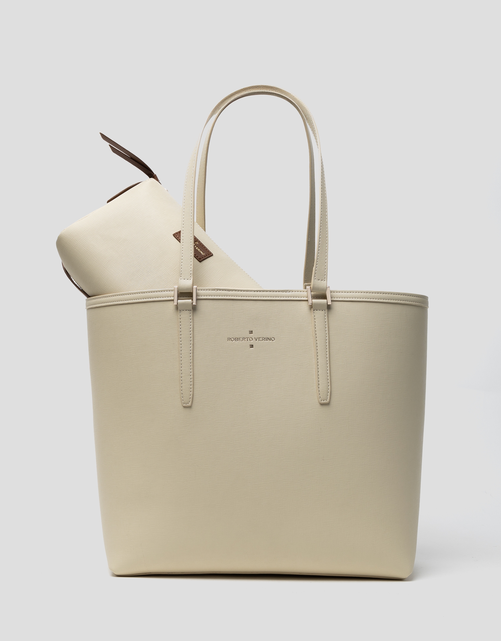 Bolso shopper Sama piel beige