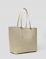 Beige leather Sama shopping bag