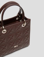 Chocolate brown quilted leather Mini Linda Satchel