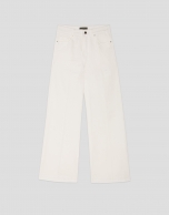 Wide raw denim trousers