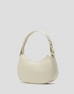 Beige leather Sun Moon shoulder bag