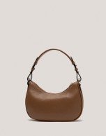 Camel leather Sun Moon shoulder bag