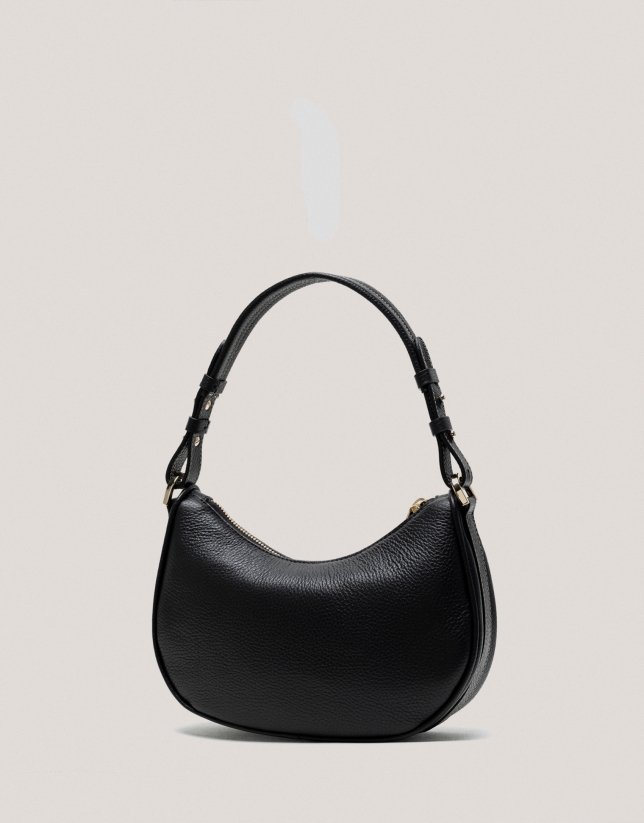 Black leather Sun Moon shoulder bag