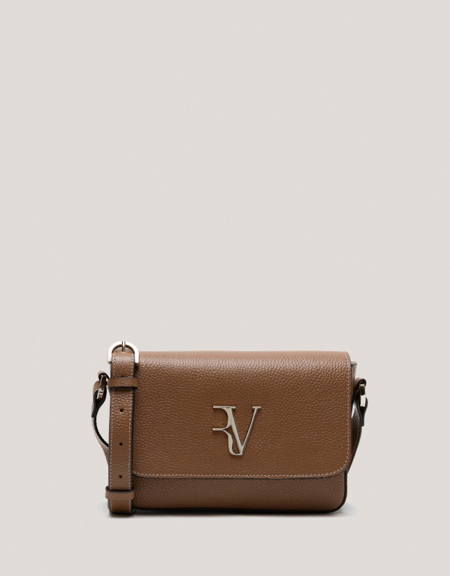 Sun camel leather shoulder bag