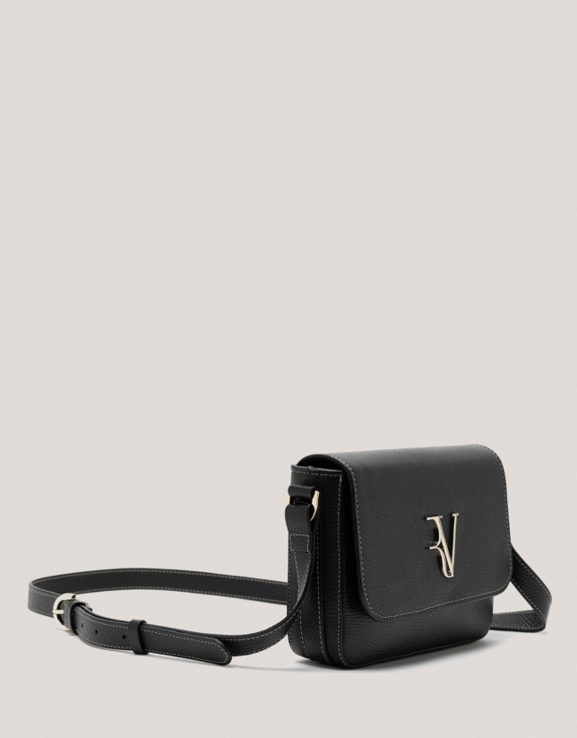 Bolso bandolera Sun piel negro