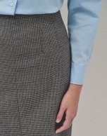 Blue harris square skirt with high waist