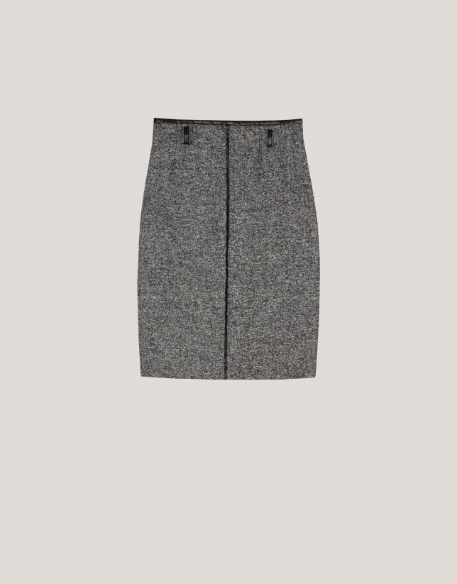 Black and grey partrich eye pencil skirt