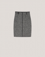 Black and grey partrich eye pencil skirt