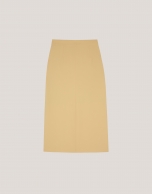 Mustard crepe pencil skirt