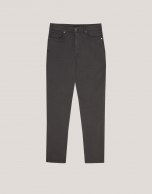 Pantalón vaquero slim talle alto gris