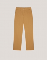 Mustard straight cotton satin pants