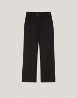 Black straight pinstripe pants