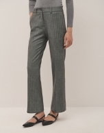 Marengo gray straight herringbone pants