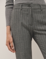 Marengo gray straight herringbone pants