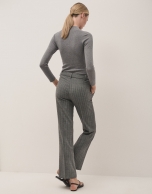 Marengo gray straight herringbone pants