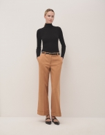 Tile colored double crepe tailored pants