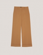 Tile colored double crepe tailored pants