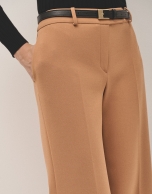 Tile colored double crepe tailored pants