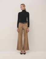 Wide beige denim trousers