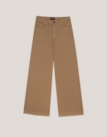 Wide beige denim trousers