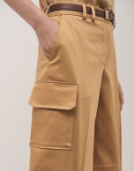 Mustard satin cotton bermuda