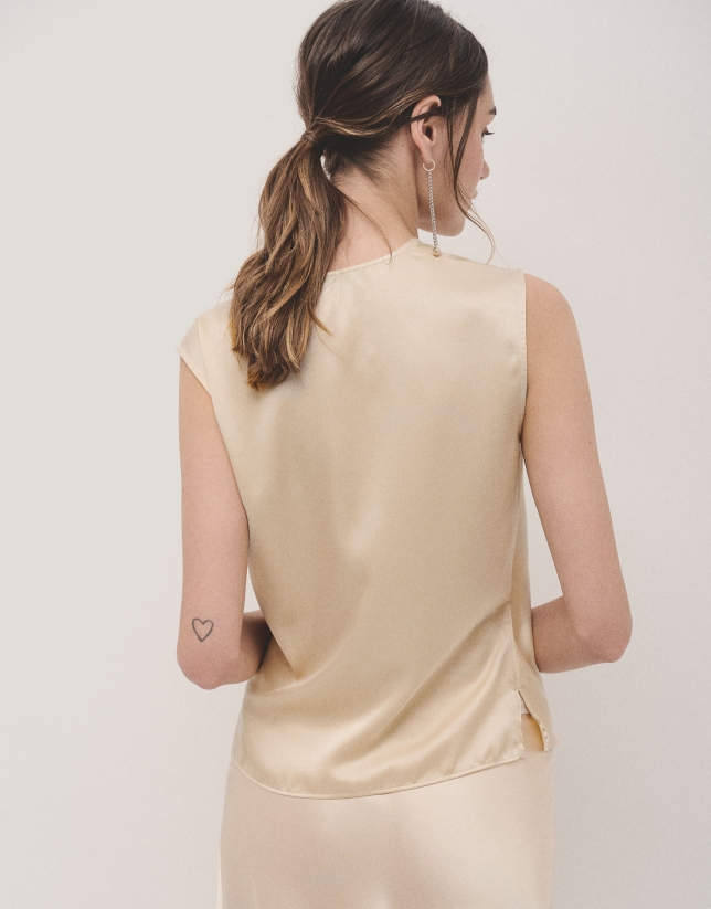 Satin beige top online