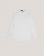 Camisa corte masculino blanca logo RV bordado