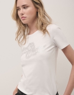 White cotton top with strass ROBERTO VERINO