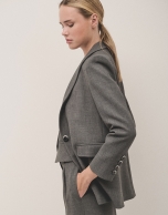 Grey crepe blazer with one button