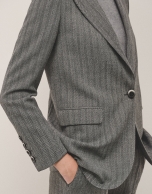 Marengo grey herringbone blazer with one button