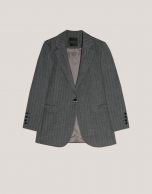 Blazer un botón espiga gris marengo