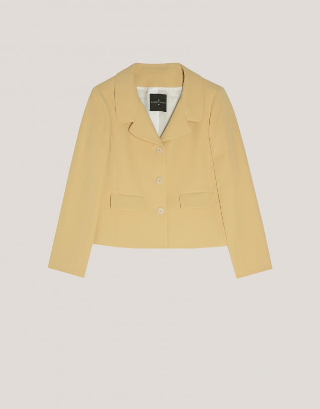 Short mustard crepe jacket