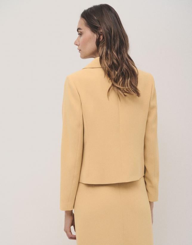 Short mustard crepe jacket