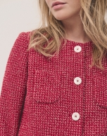 Chaqueta corta trama boucle roja