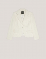 Ecru short jacket with lapels