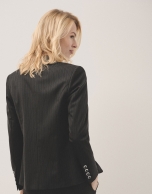 Short black pinstripe jacket 