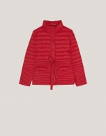 Red ski jacket with ecru inside